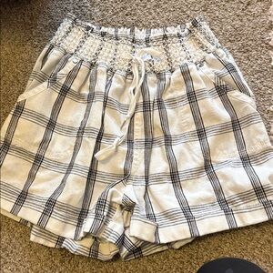 High Rise Shorts Plaid